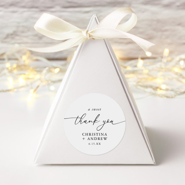 Adesivo Redondo Casamento Minimalista Moderno Elegante (Criador carregado)