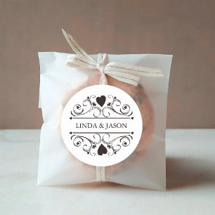 Adesivo Redondo Casamento Minimalista Moderno Personalizado