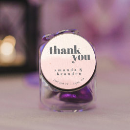 Adesivo Redondo Casamento Mínimo De Blush Bloom Bold Script Obriga