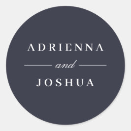 Adesivo Redondo Casamento mínimo de monograma elegante