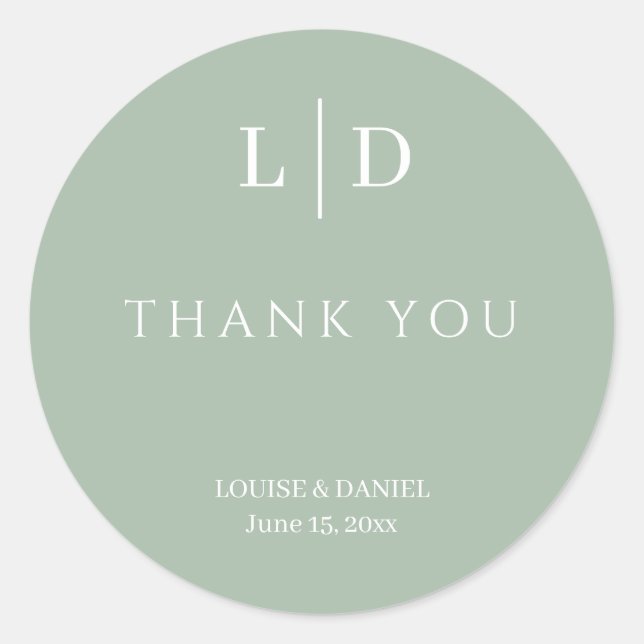 Adesivo Redondo Casamento mínimo e personalizado simples (Frente)