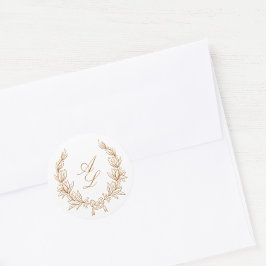 Adesivo Redondo Casamento mínimo Elegante de Arcos Botânicos