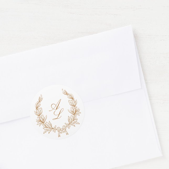 Adesivo Redondo Casamento mínimo Elegante de Arcos Botânicos (Criador carregado)