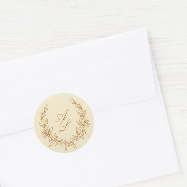 Adesivo Redondo Casamento mínimo Elegante de Arcos Botânicos (Criador carregado)