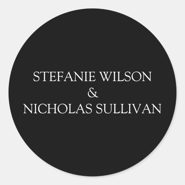 Adesivo Redondo Casamento Mínimo Moderno de Monograma Floral Delic (Frente)