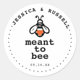 Adesivo Redondo Casamento Modern Meant To Bee