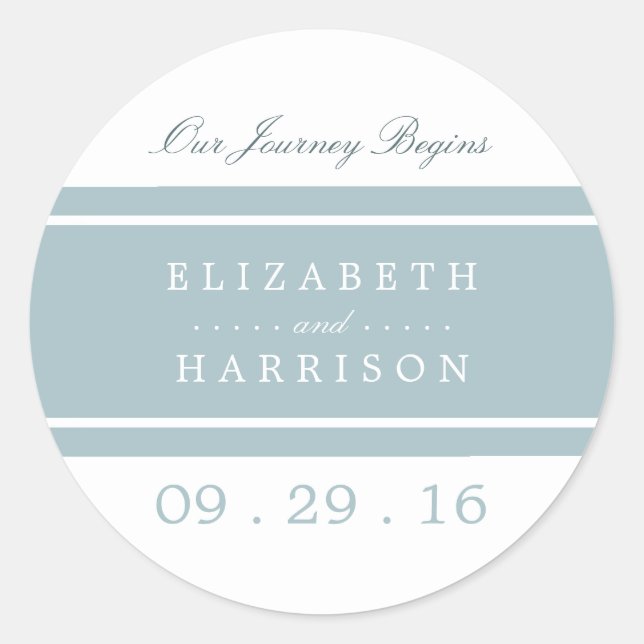 Adesivo Redondo Casamento Moderno Azul De Ovo De Pato (Frente)