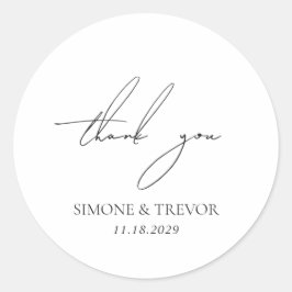 Adesivo Redondo Casamento Moderno Branco e Negro Limpo