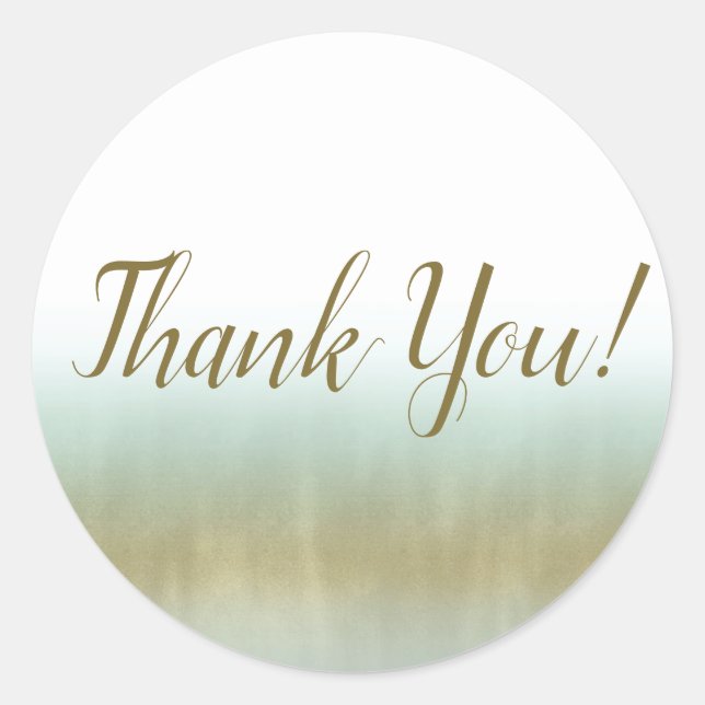 Adesivo Redondo Casamento Moderno da Praia Dourada Branca Elegante (Frente)