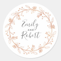 Casamento Moderno de rosa Dourado Floral Wreath