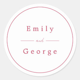 Adesivo Redondo Casamento Moderno do Elegante Script Simples Viva 