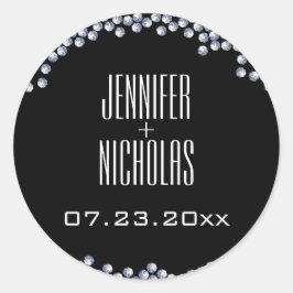 Adesivo Redondo Casamento Moderno dos Diamantes