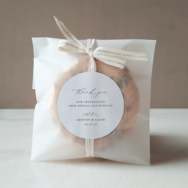 Adesivo Redondo Casamento Moderno e Minimalista Muito Obrigado (Criador carregado)