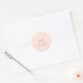 Adesivo Redondo Casamento Moderno Grace Peach
