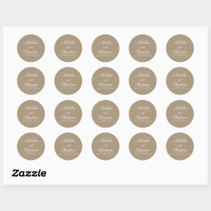 Adesivo Redondo Casamento Moderno Minimalista Sticker