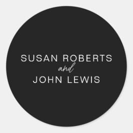 Adesivo Redondo Casamento Moderno Preto e Branco