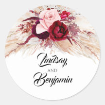 Casamento Moderno Vermelho Vermelho de Pampas Gras