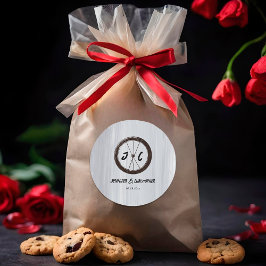 Adesivo Redondo Casamento monograma do Modern Casual Motorcycle Bi