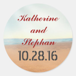 Adesivo Redondo casamento na praia