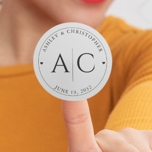 Adesivo Redondo Casamento Negra Elegante Moderno de Fumaça