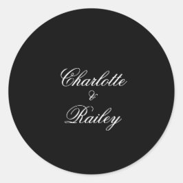 Adesivo Redondo Casamento Negro e Branco