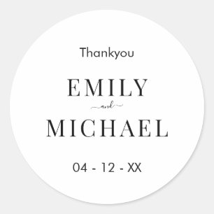 Adesivo Redondo Casamento Negro e Branco minimalista moderno