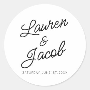 Adesivo Redondo Casamento Negro e Branco minimalista moderno