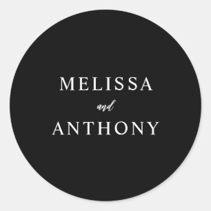 Adesivo Redondo Casamento Negro e Branco minimalista moderno