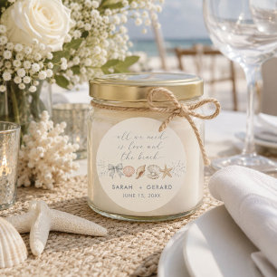 Adesivo Redondo Casamento no Destino de Amor e Praia