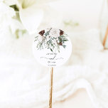 Adesivo Redondo Casamento no inverno elegante Evergreen<br><div class="desc">Itens de Correspondência Clássica Redonda Evergreen elegant casamento no inverno Classic Round disponíveis.</div>