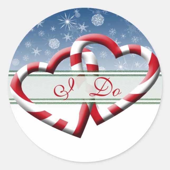 Adesivo Redondo Casamento no inverno Envelope Selos Eu Faço (Frente)