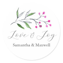 Casamento no inverno Stickers Obrigado Simples