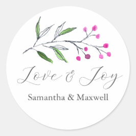 Adesivo Redondo Casamento no inverno Stickers Obrigado Simples