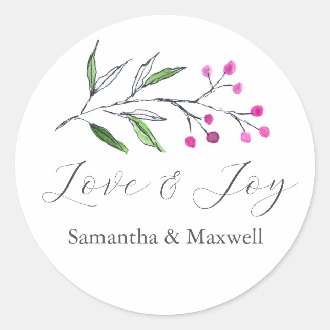 Adesivo Redondo Casamento no inverno Stickers Obrigado Simples (Frente)