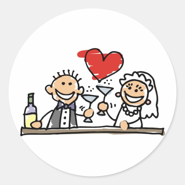 Adesivo Redondo Casamento Noite de Convite RSVP Salvar a Data (Frente)