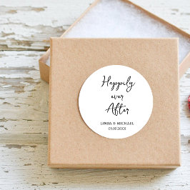 Adesivo Redondo casamento, noiva, feliz para sempre,