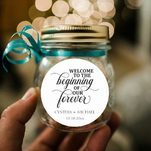 Adesivo Redondo Casamento "nosso Forever" com Script Elegante