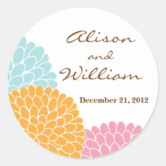 Adesivo Redondo Casamento Obrigado Sticker