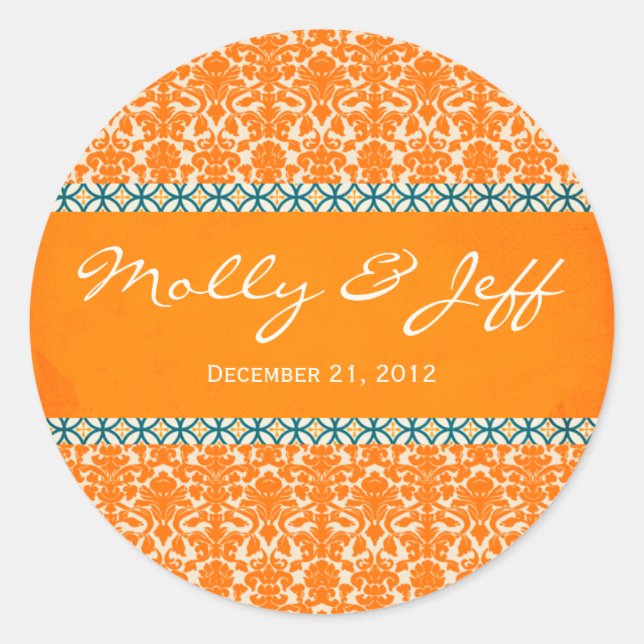 Adesivo Redondo Casamento Obrigado Sticker (Frente)