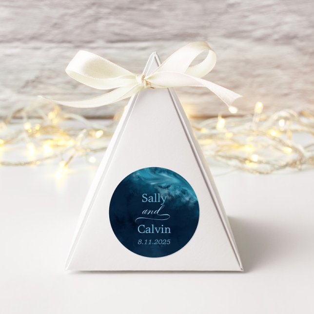 Adesivo Redondo Casamento Onda Oceânica (Criador carregado)