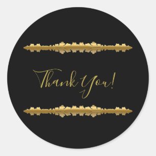 Adesivo Redondo Casamento Ornamental Dourado de luxo elegante