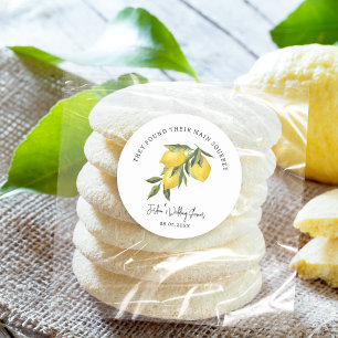 Adesivo Redondo Casamento ou Chá de panela de limões com compressã