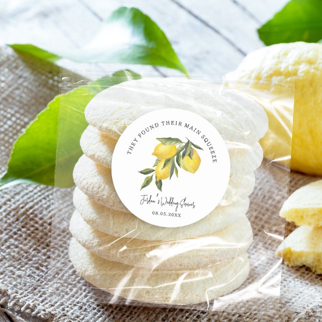 Adesivo Redondo Casamento ou Chá de panela de limões com compressã (Criador carregado)