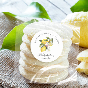 Adesivo Redondo Casamento ou Chá de panela de limões e flores