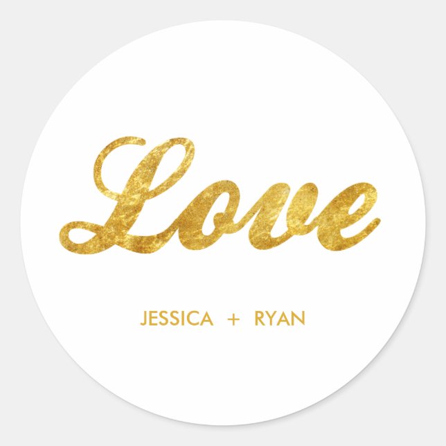 Adesivo Redondo casamento ouro (Frente)