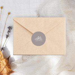 Adesivo Redondo Casamento outono de Cinza de Barn Ametist de Arte