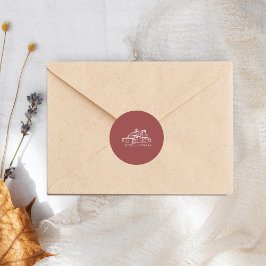 Adesivo Redondo Casamento outono de Fazenda Vermelha Sem Muita Art