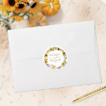 Adesivo Redondo Casamento outono De Pumpkin De Sunflower<br><div class="desc">Crie uma elegante e eterno suíte de casamentos com tema de outono que reflita facilmente seu estilo com detalhes personalizados.</div>