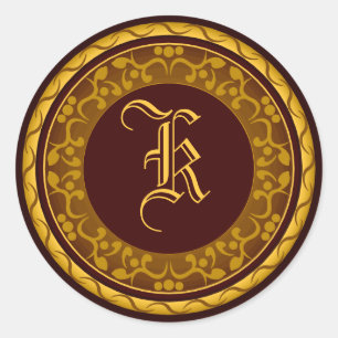 Adesivo Redondo Casamento outono Monograma Autovelope Selo