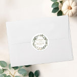 Adesivo Redondo Casamento outono Verde Pumpkin Wreath<br><div class="desc">Crie uma elegante e eterno suíte de casamentos com tema de outono que reflita facilmente seu estilo com detalhes personalizados.</div>
